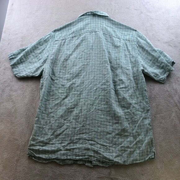 Pendleton Mens Malone Shirt Large Short Sleeve Linen Button Up Plaid Casual - Picture 10 of 10